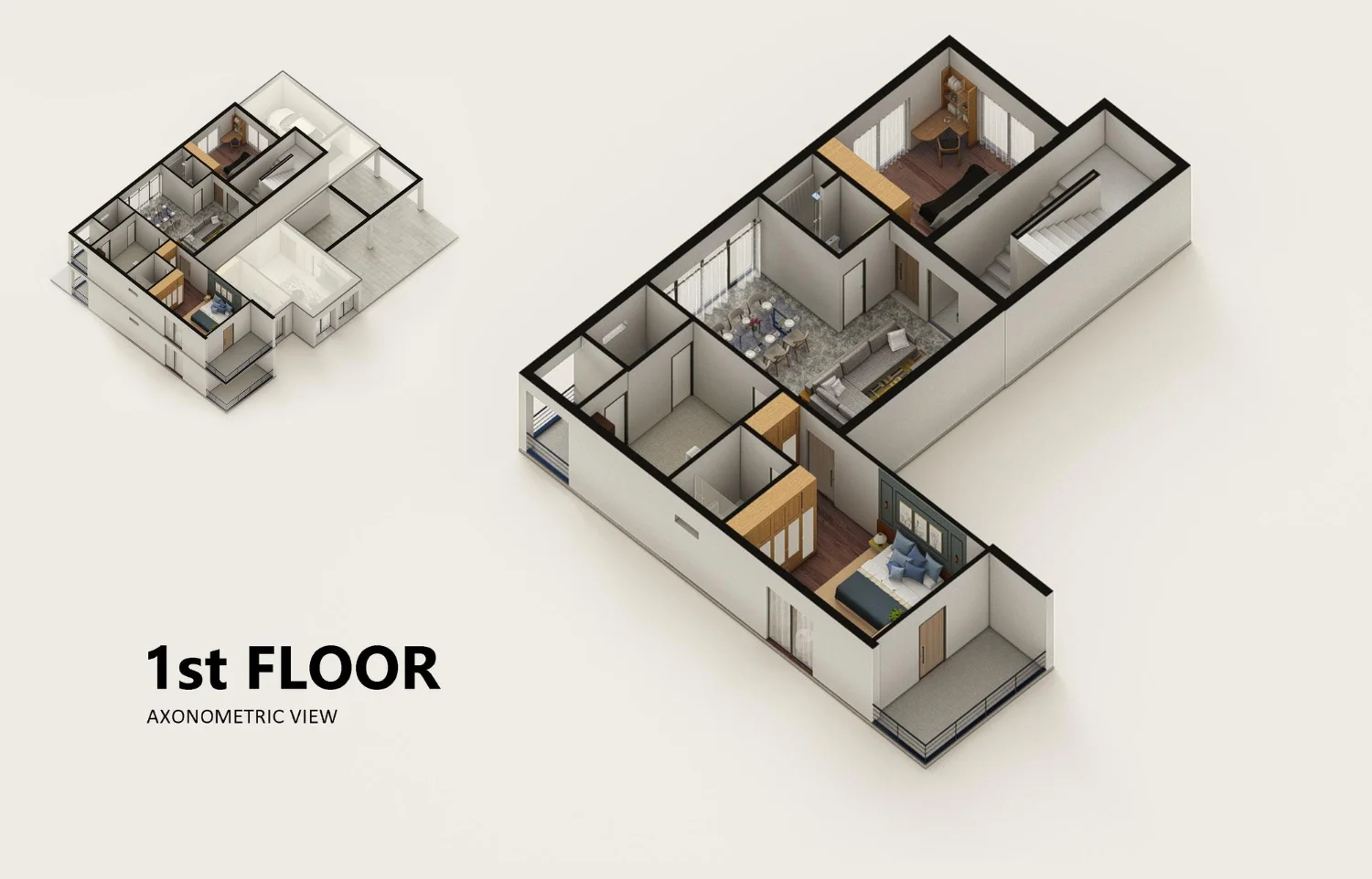 3D Floor Plan Example (Landscape)