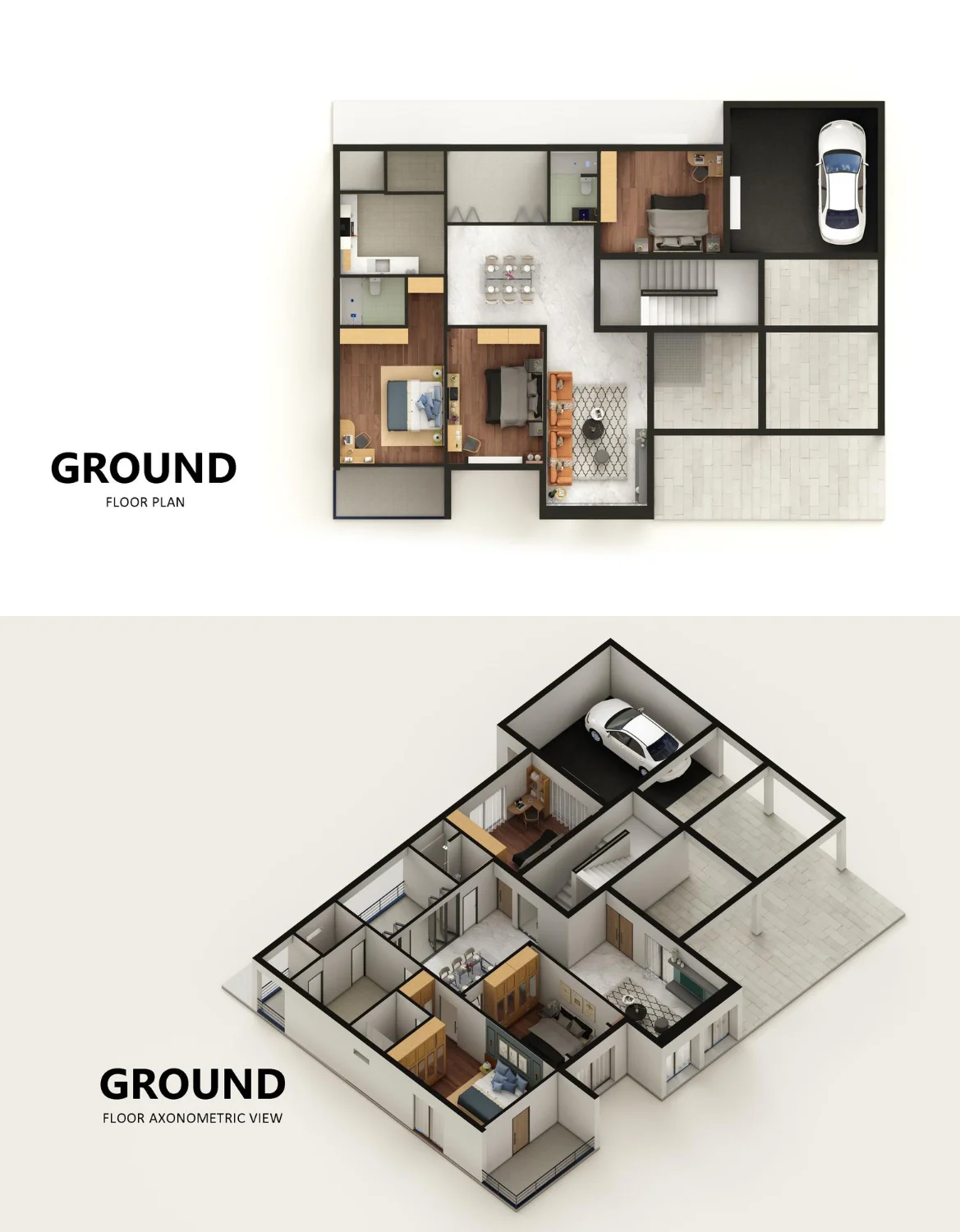 3D Floor Plan Example (Portrait)